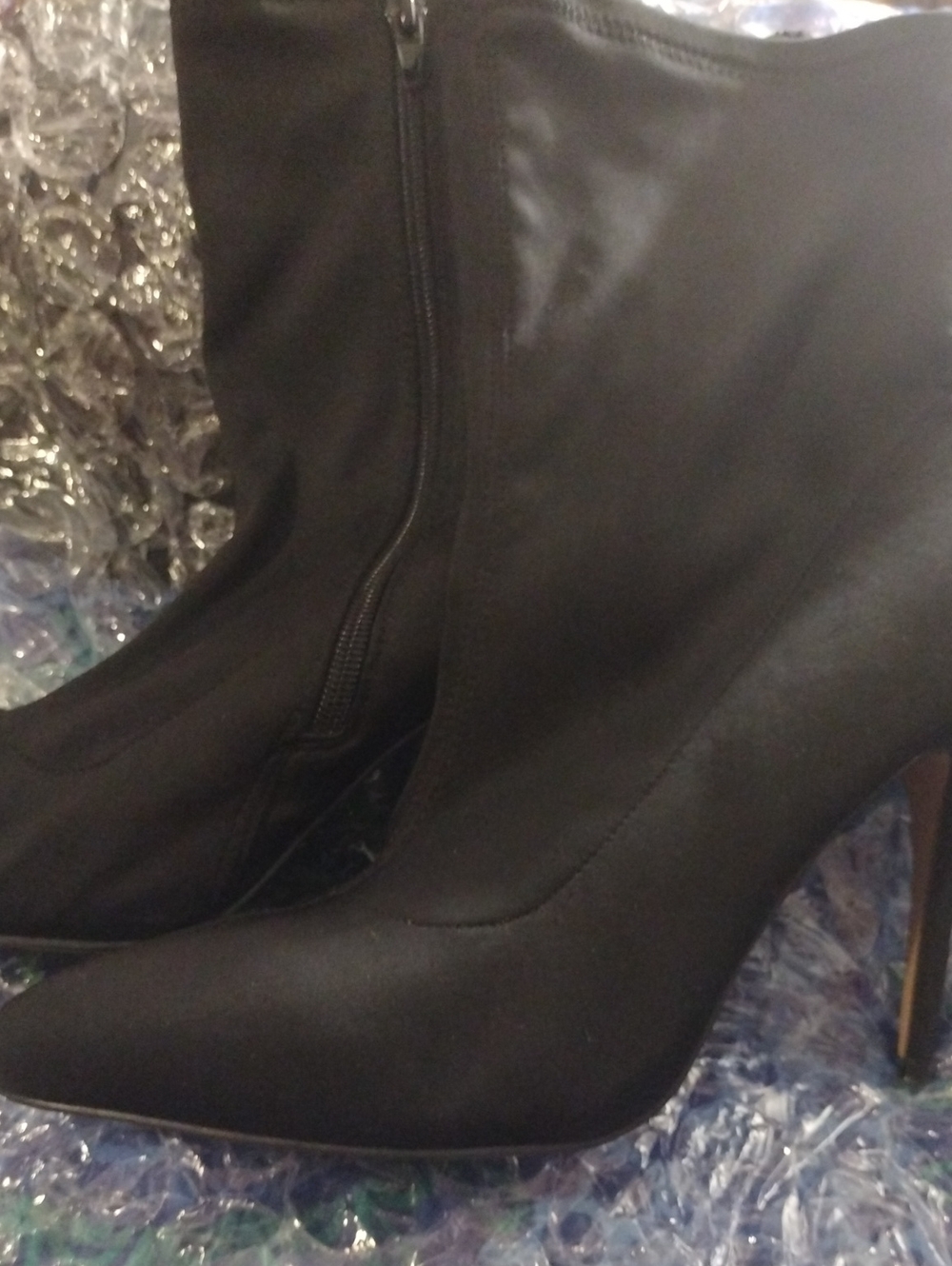 Anne Michelle Black Pointed Stiletto Ankle Booties